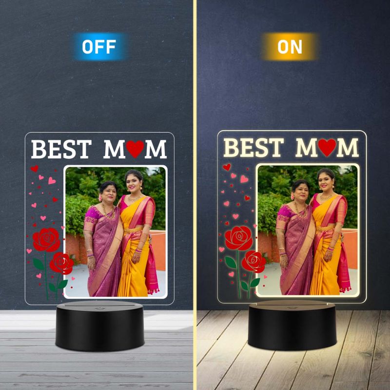 MomGlow Personalized LED Lamp Mom Shine  Mother’s Day, birthday, anniversary, or surprise gift from daughter or son. in warm white colour